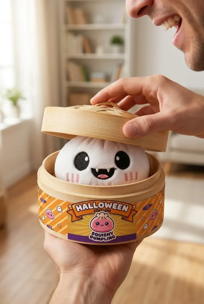 Unboxing de Dumpling Squishy Fantasma Halloween Luna