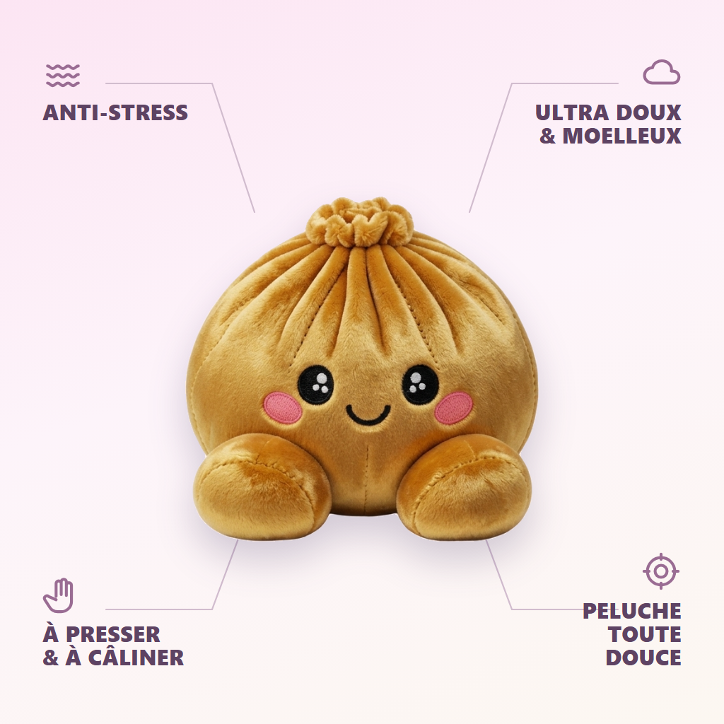 Squishy Dumpling Oro Real — antiestrés, ultra blando, efecto slow-rise