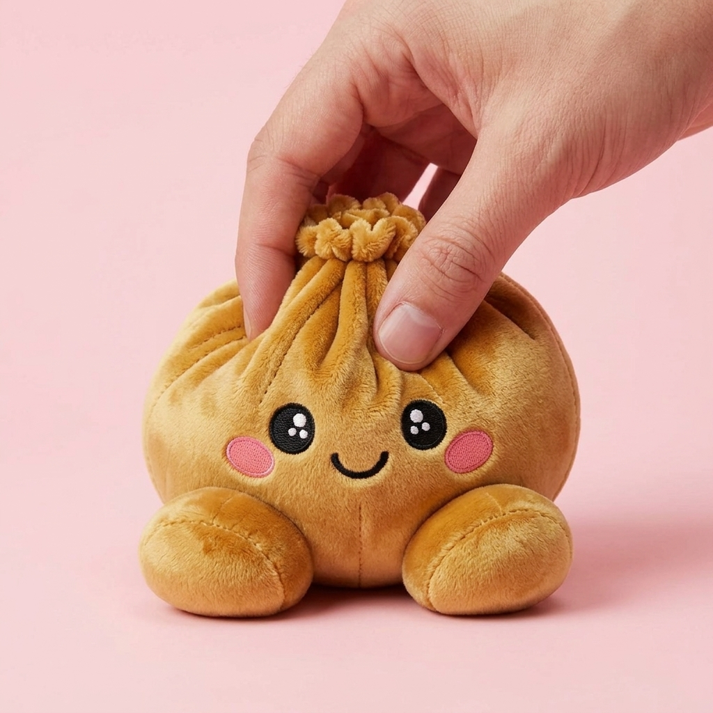 Squishy Dumpling Oro Real apretado, material squishy
