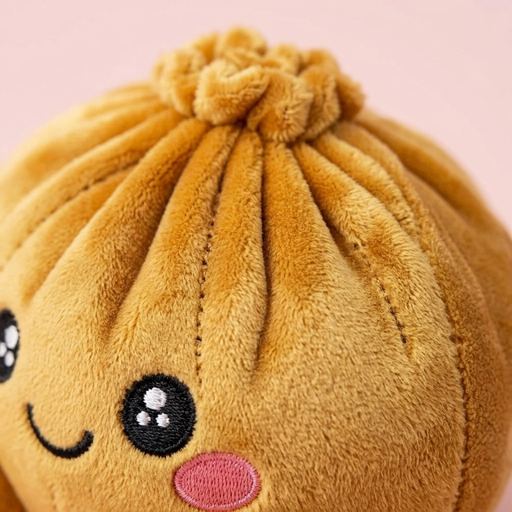 Squishy Dumpling Oro Real — primer plano macro de la textura