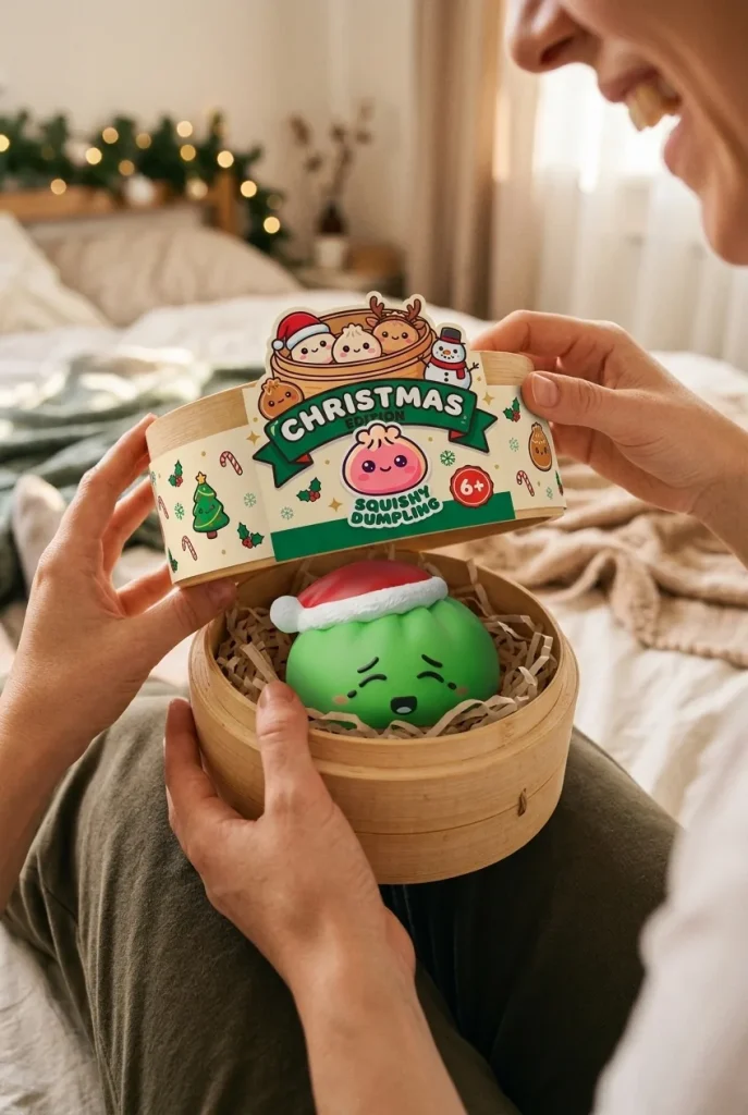 Unboxing de Dumpling Squishy Christmas Hat Elfo Verde