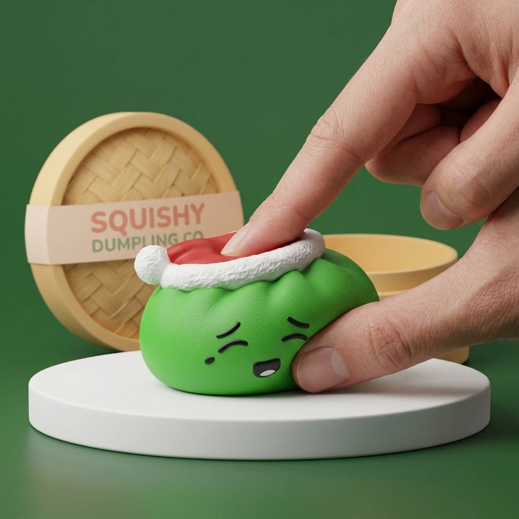 Dumpling Squishy Christmas Hat Elfo Verde apretado, material squishy