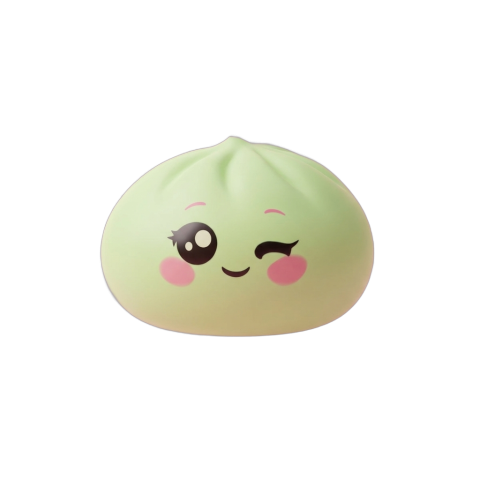 Dumpling Squishy Verde Pistacho Guiño — squishy antiestrés slow-rise