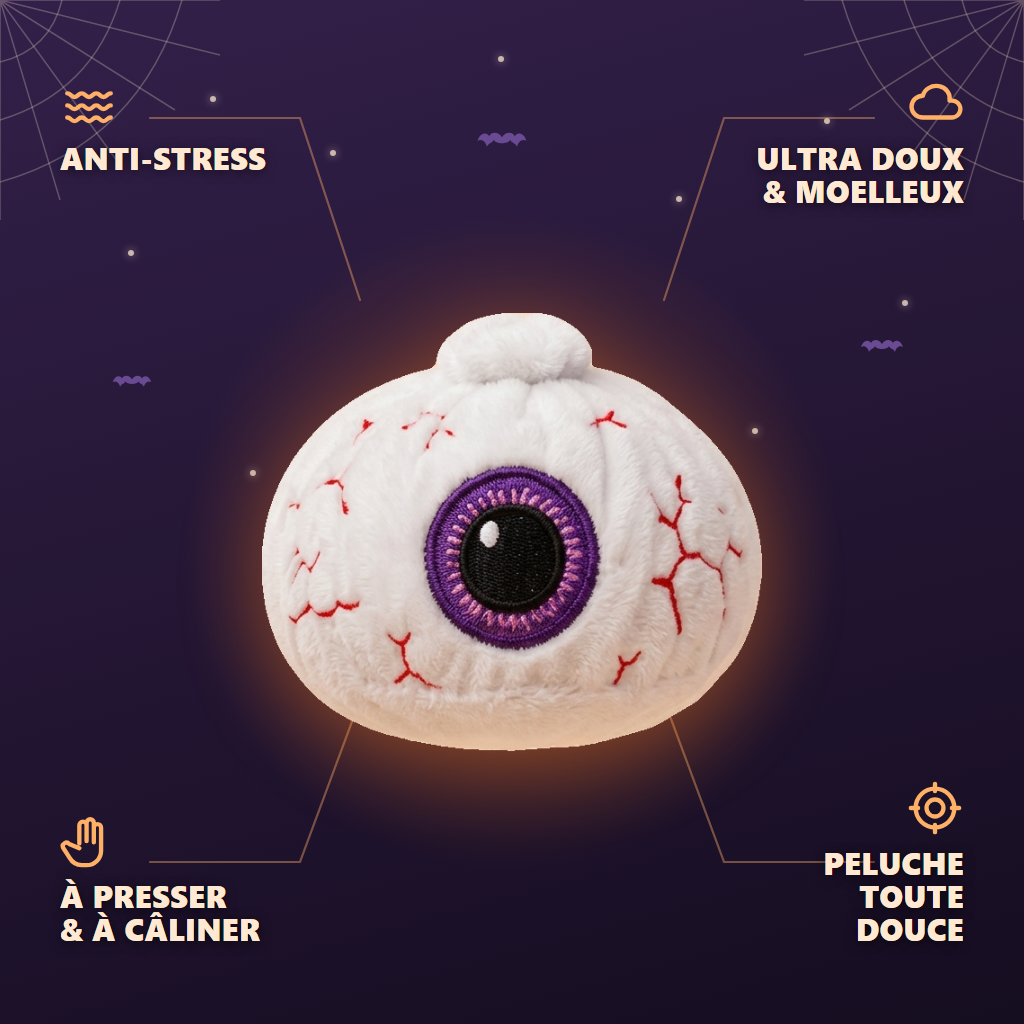 Dumpling Squishy Ojo Halloween — antiestrés, ultra blando, efecto slow-rise