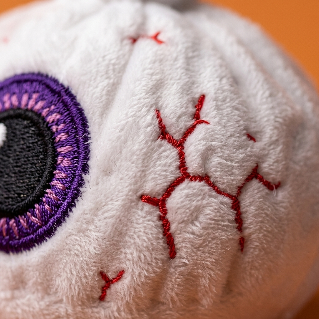 Dumpling Squishy Ojo Halloween — primer plano macro de la textura