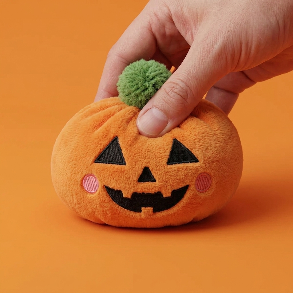 Squishy Dumpling Calabaza Halloween — efecto slow-rise, la espuma recupera su forma
