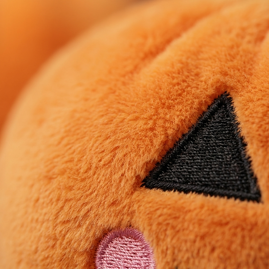 Squishy Dumpling Calabaza Halloween — primer plano macro de la textura
