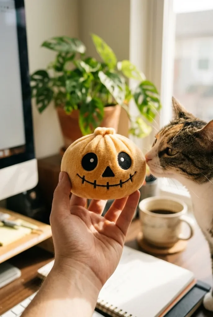 Skeleton Dumpling Squishy Halloween Sonriente y un animal