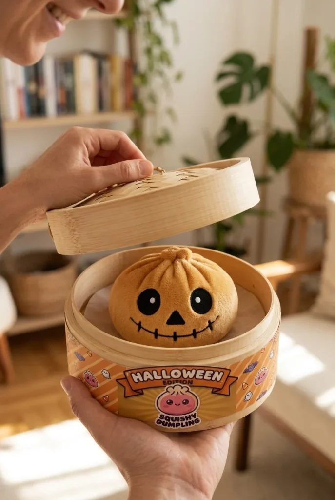 Unboxing de Skeleton Dumpling Squishy Halloween Sonriente