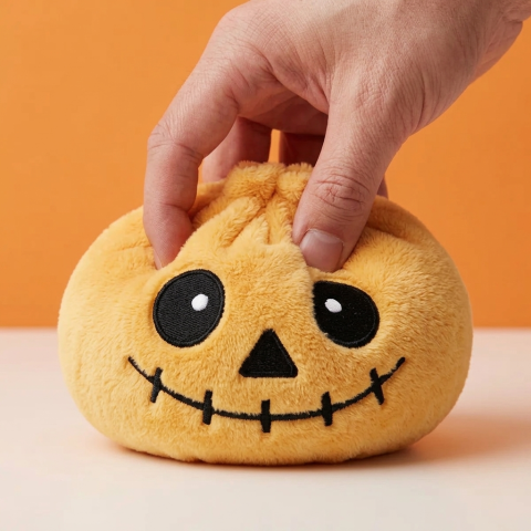 Skeleton Dumpling Squishy Halloween Sonriente — efecto slow-rise, la espuma recupera su forma