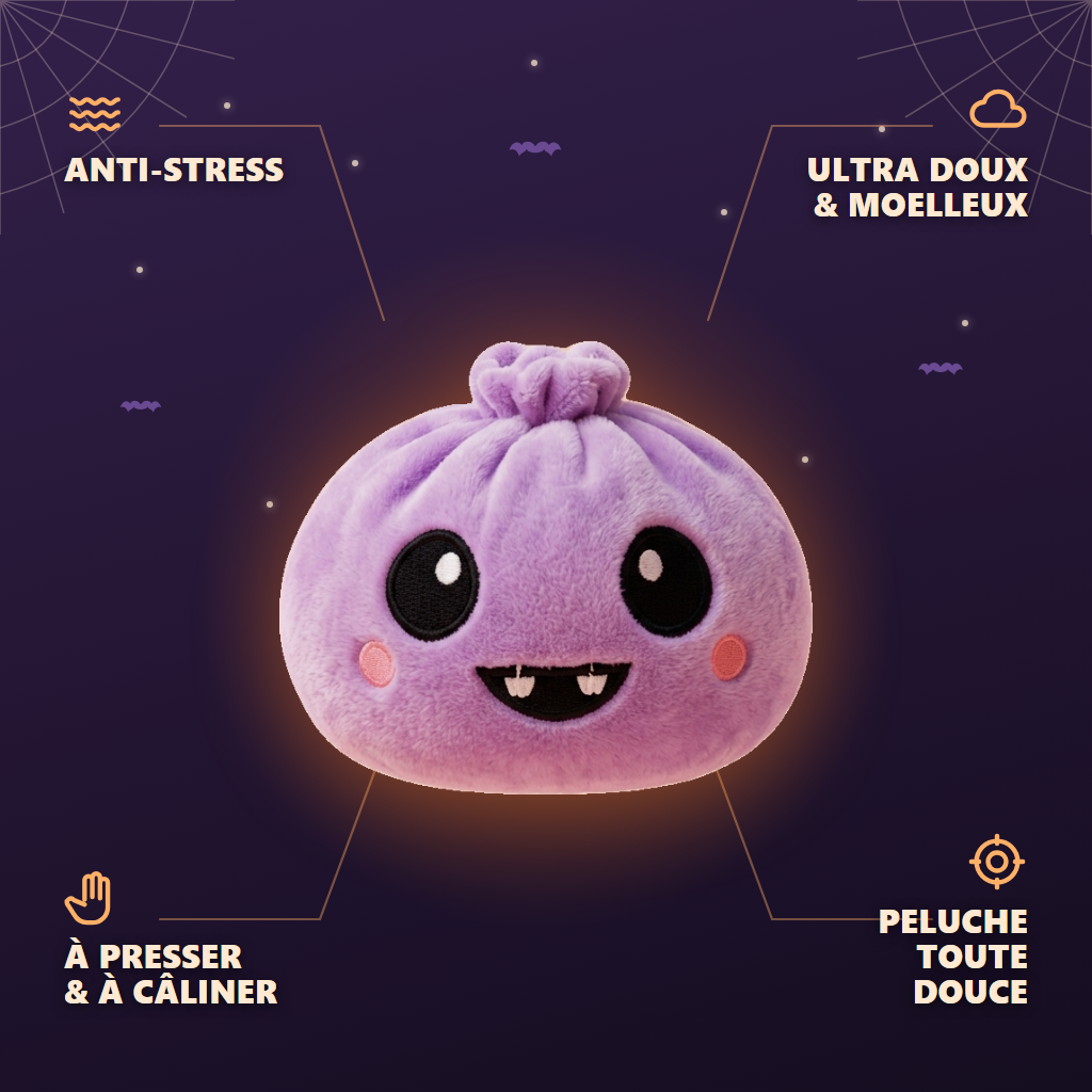 Squishy Dumpling Vampire Halloween Terciopelo — antiestrés, ultra blando, efecto slow-rise