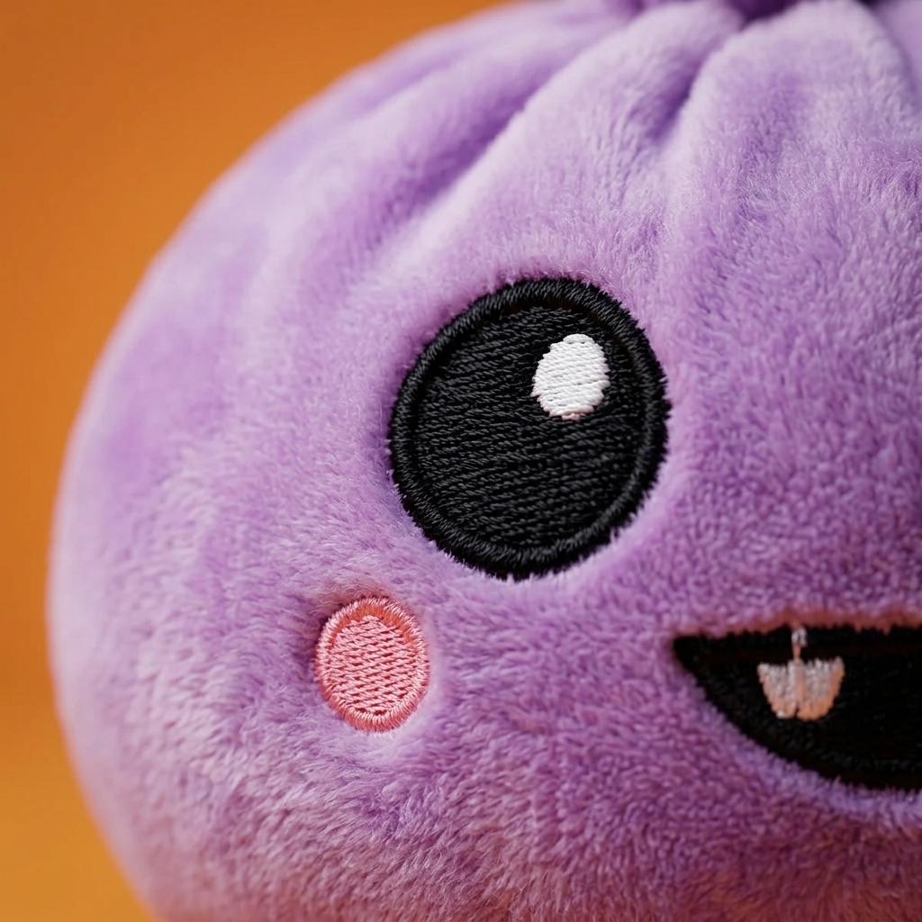 Squishy Dumpling Vampire Halloween Terciopelo — primer plano macro de la textura
