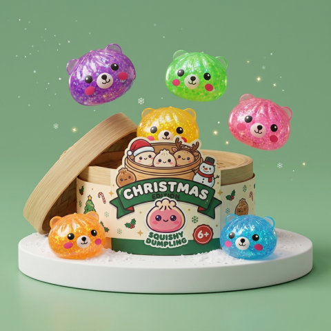 Dumpling Squishy Oso Mystery Glitter — squishy antiestrés slow-rise