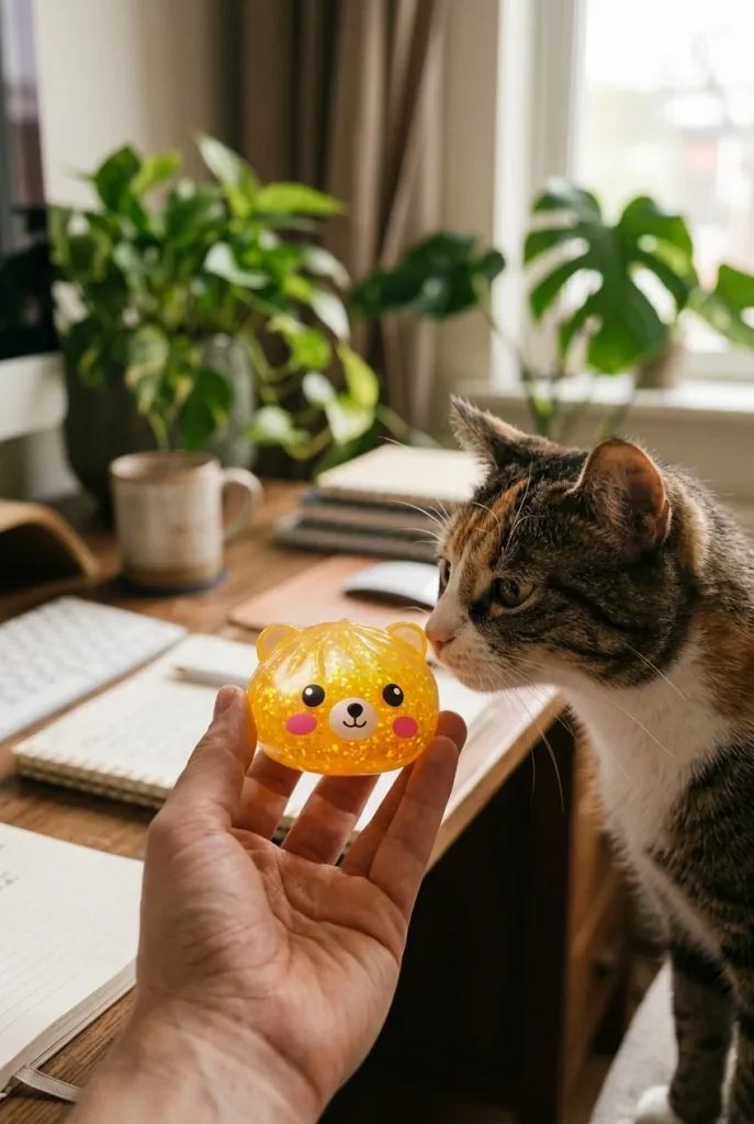 Dumpling Squishy Oso Mystery Glitter y un animal