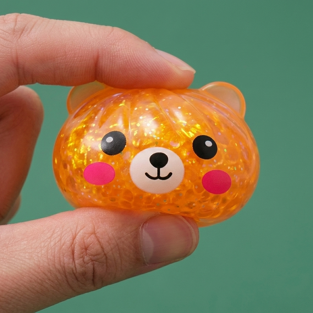 Dumpling Squishy Oso Mystery Glitter apretado, material squishy