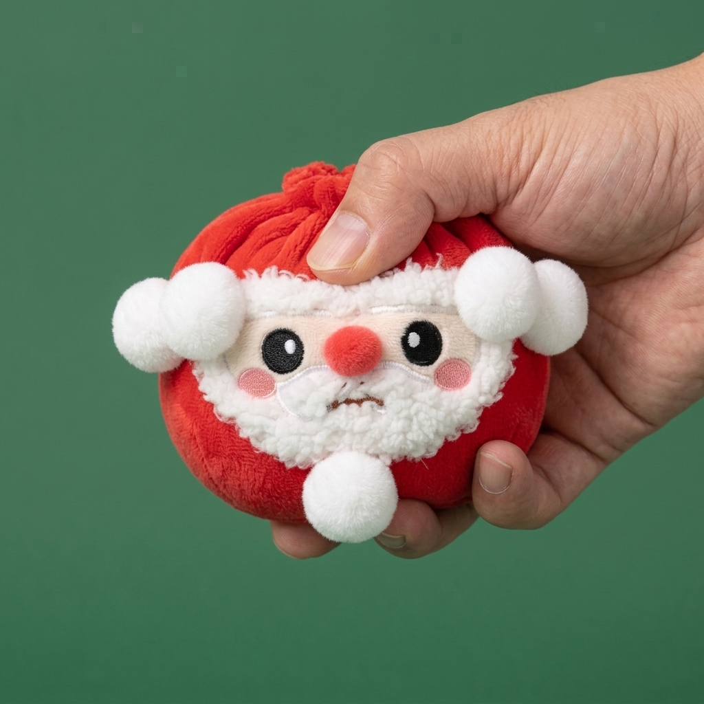 Dumpling Squishy Mystery Navidad — efecto slow-rise, la espuma recupera su forma