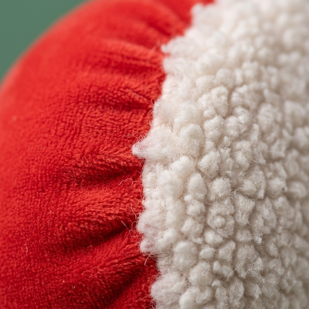 Dumpling Squishy Mystery Navidad — primer plano macro de la textura