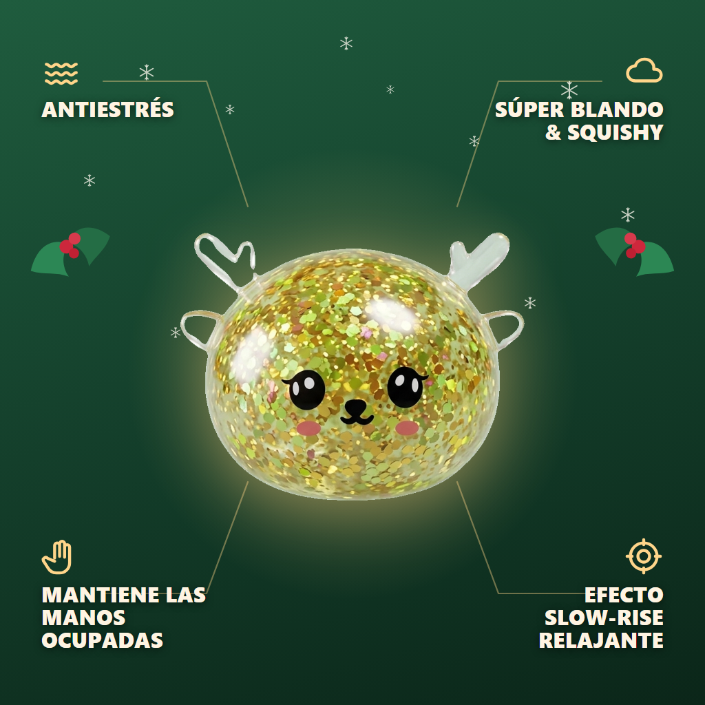 Squishy Dumpling Reno Mystery con Purpurina — antiestrés, ultra blando, efecto slow-rise