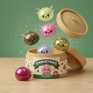 Squishy Dumpling Reno Mystery con Purpurina — squishy antiestrés slow-rise