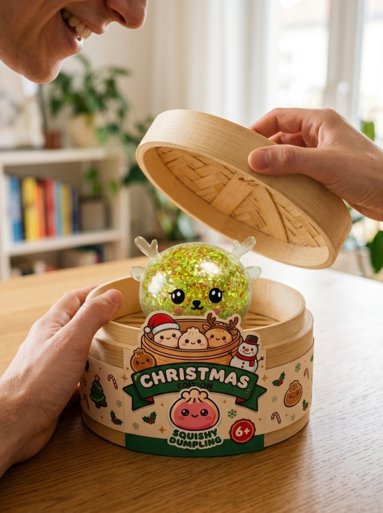 Unboxing de Squishy Dumpling Reno Mystery con Purpurina