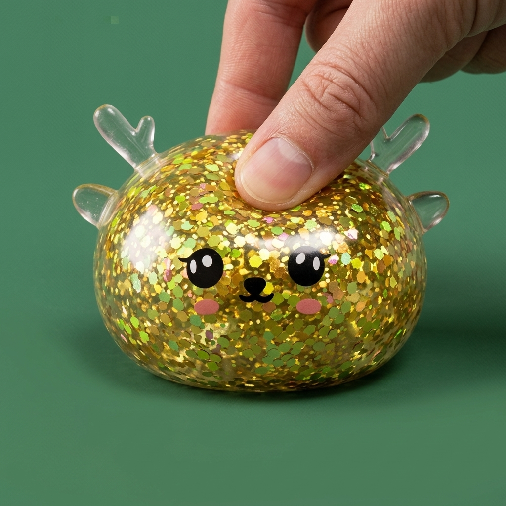 Squishy Dumpling Reno Mystery con Purpurina — efecto slow-rise, la espuma recupera su forma