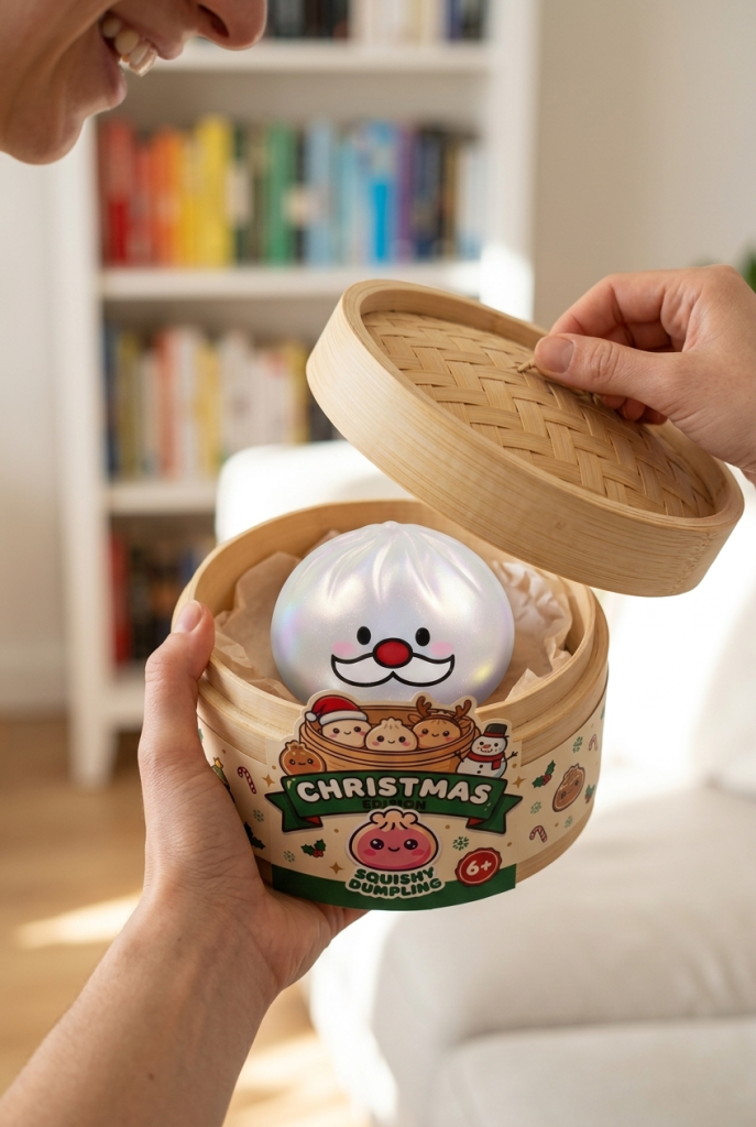 Unboxing de Squishy Dumpling Mystery Bigote de Papá Noel