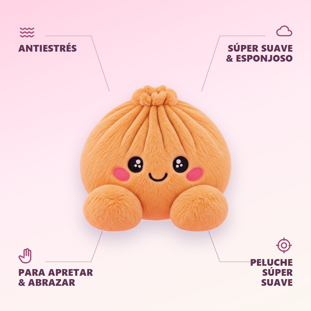 Squishy Dumpling Orange Mandarina — antiestrés, ultra blando, efecto slow-rise