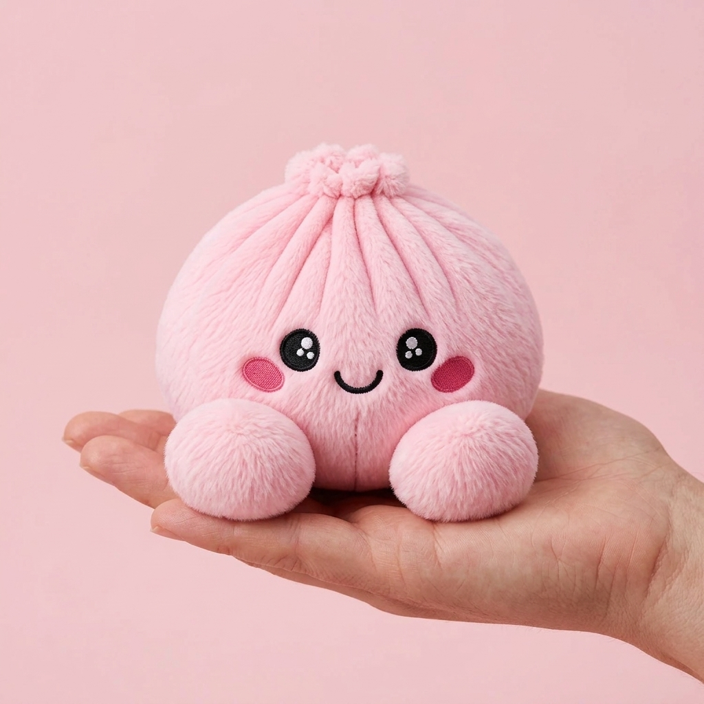 Dumpling Squishy Rose Peluche Peonía en la mano, tamaño real