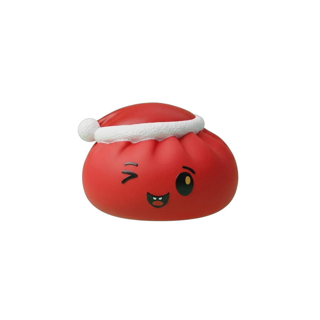 Squishy Dumpling Gorro Navideño Rojo — squishy antiestrés slow-rise