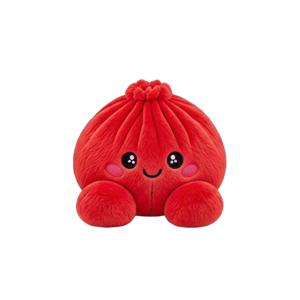 Dumpling Squishy Peluche Rojo Rubí — squishy antiestrés slow-rise