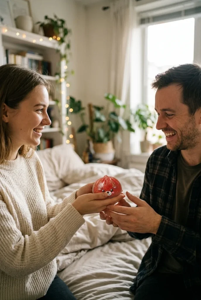 Squishy Dumpling Reno Rojo Glitter de regalo