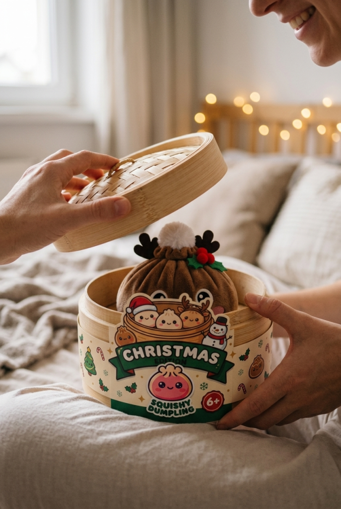 Unboxing de Dumpling Squishy Reno de Navidad