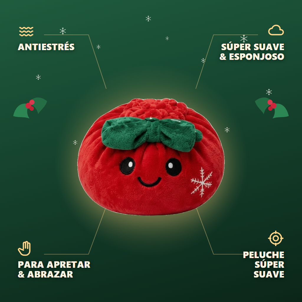 Squishy Dumpling Lazo Navideño Rojo — antiestrés, ultra blando, efecto slow-rise