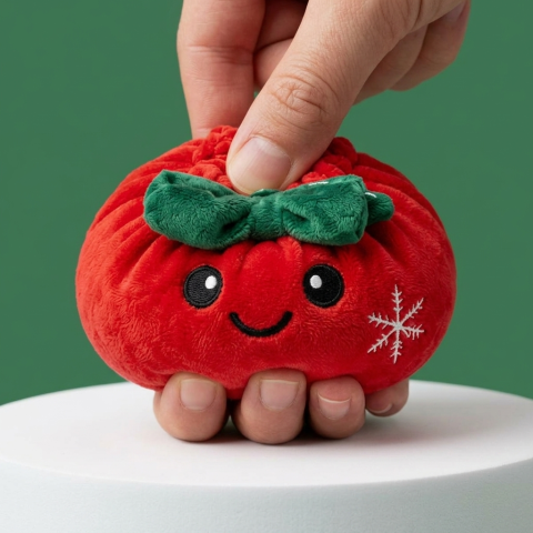 Squishy Dumpling Lazo Navideño Rojo apretado, material squishy