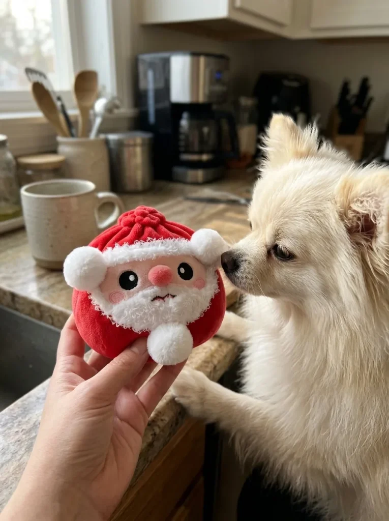 Squishy Dumpling Santa Claus y un animal