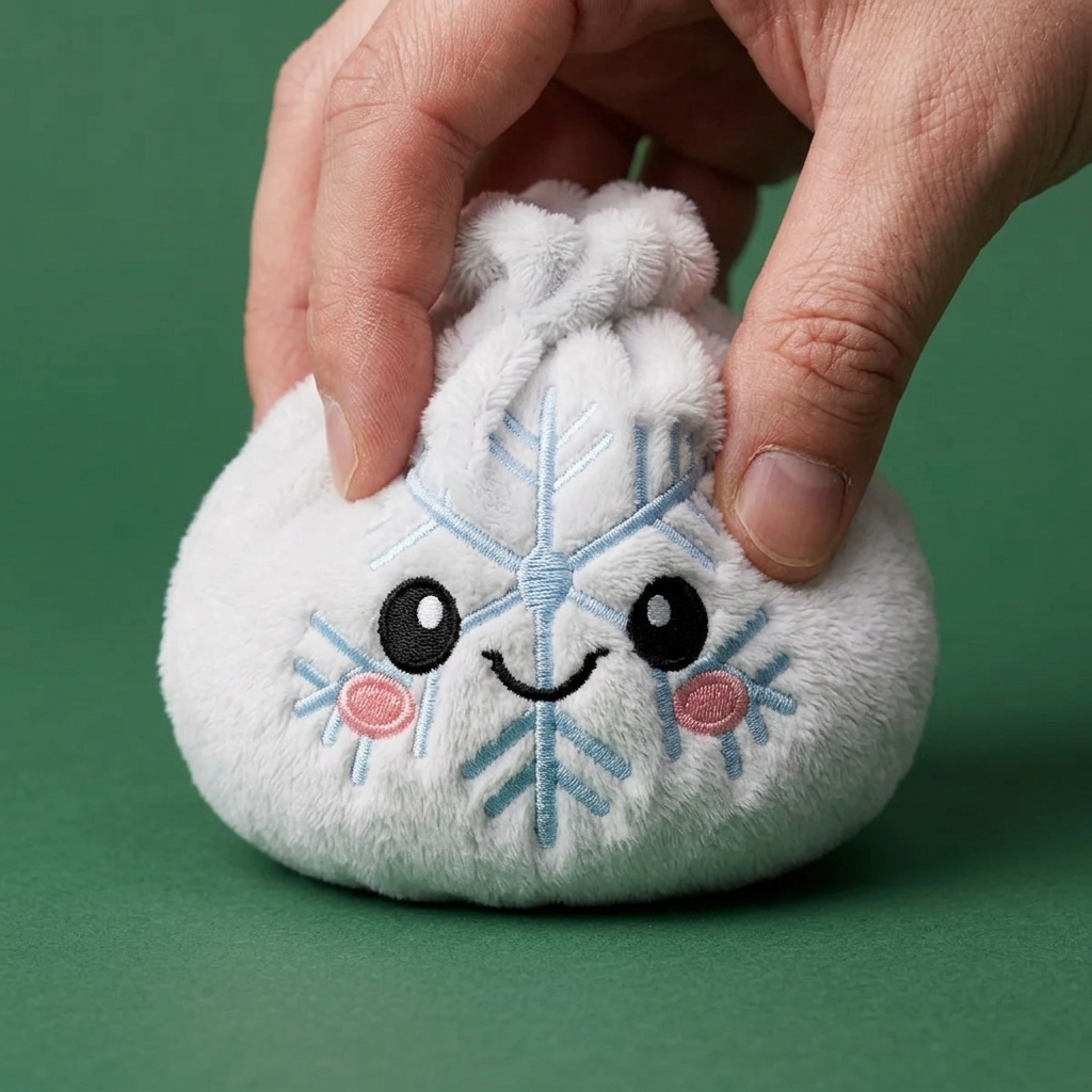 Snowflake Dumpling Squishy Invierno — efecto slow-rise, la espuma recupera su forma