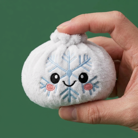 Snowflake Dumpling Squishy Invierno apretado, material squishy