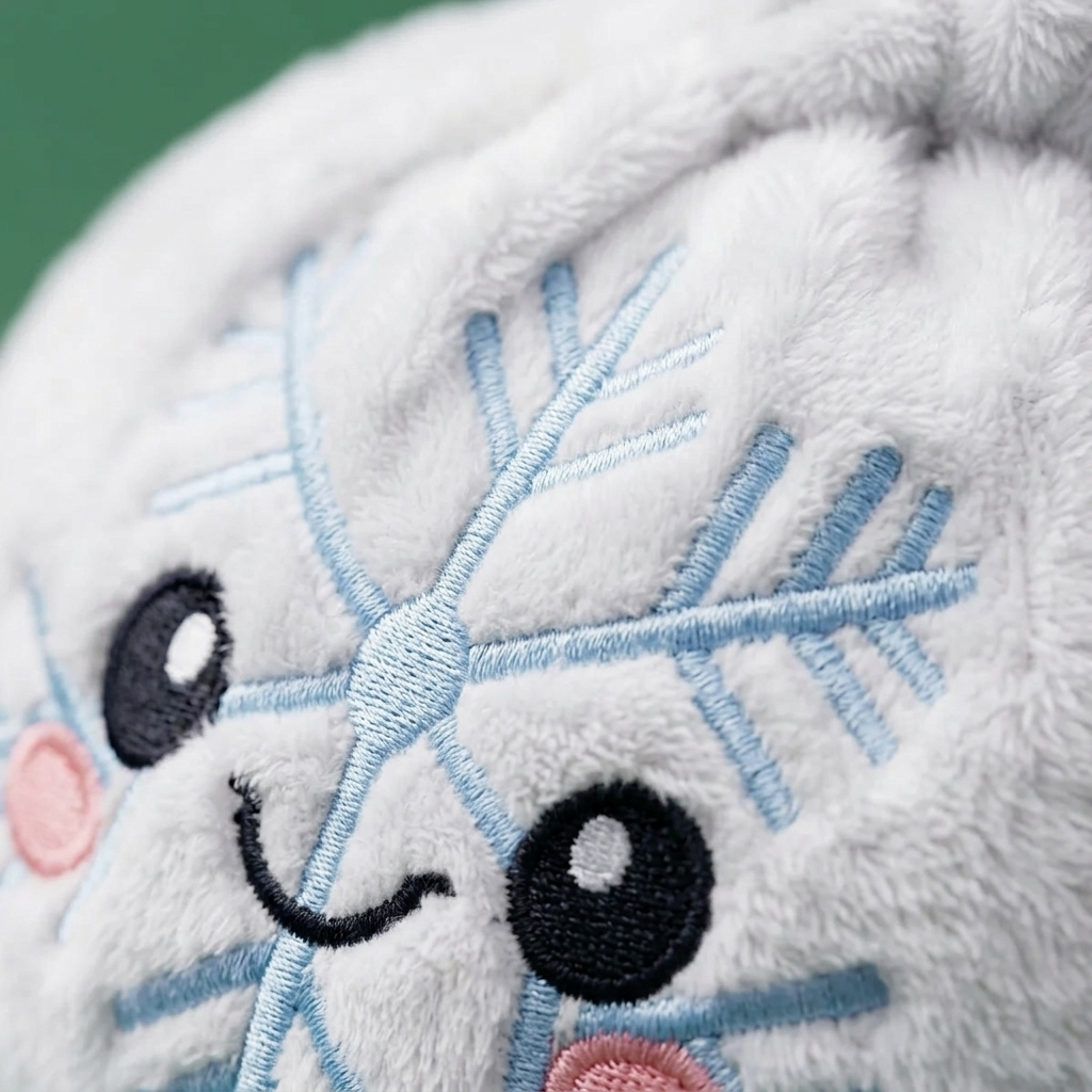 Snowflake Dumpling Squishy Invierno — primer plano macro de la textura