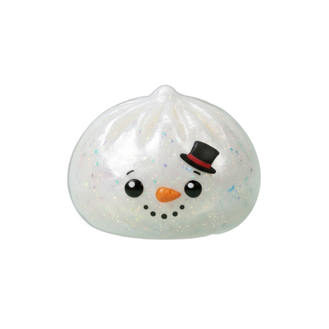 Dumpling Squishy Glitter Muñeco de Nieve — squishy antiestrés slow-rise