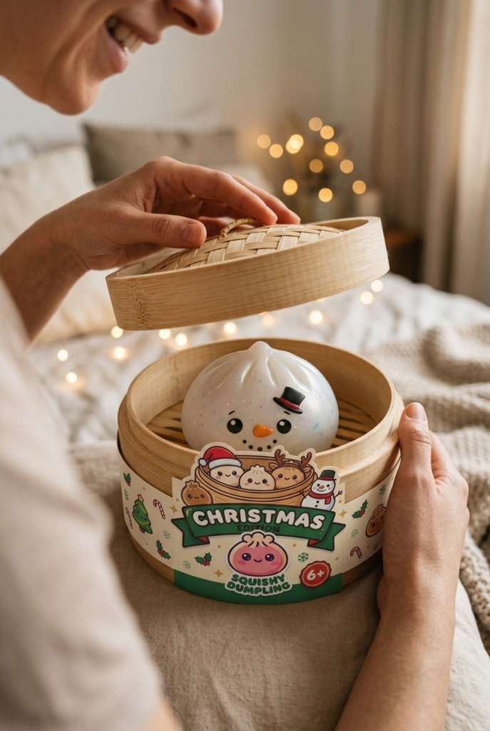 Unboxing de Dumpling Squishy Glitter Muñeco de Nieve