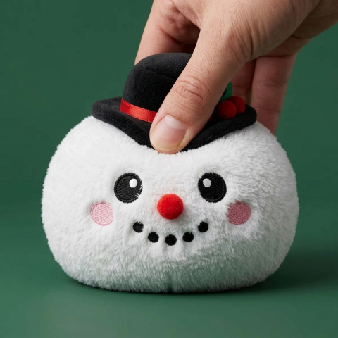 Dumpling Squishy Muñeco de Nieve con Sombrero de Copa — efecto slow-rise, la espuma recupera su forma