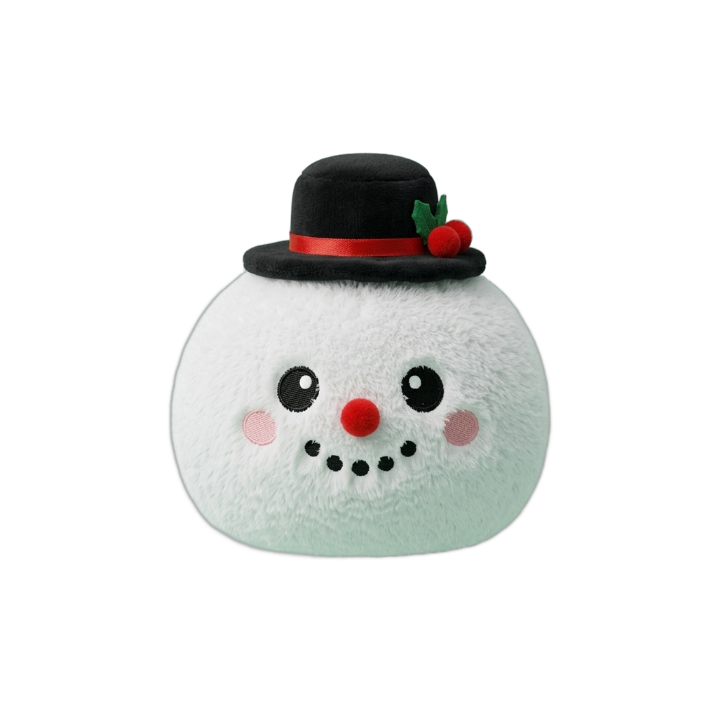 Dumpling Squishy Muñeco de Nieve con Sombrero de Copa — squishy antiestrés slow-rise
