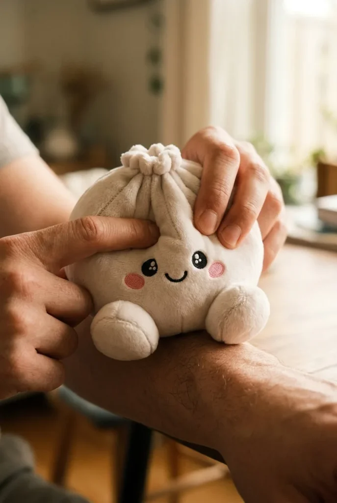 Squishy Dumpling Peluche Blanco Clásico apretado entre los dedos