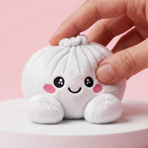 Squishy Dumpling Peluche Blanco Clásico apretado, material squishy