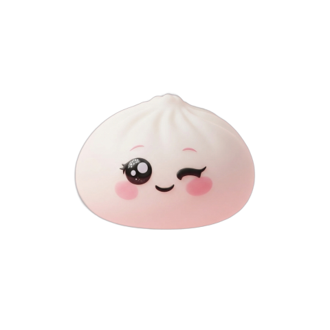 Dumpling Squishy Blanco Guiño — squishy antiestrés slow-rise